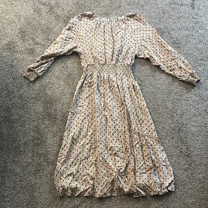 H&M Brown Tan Bishop Sleeve Sundress